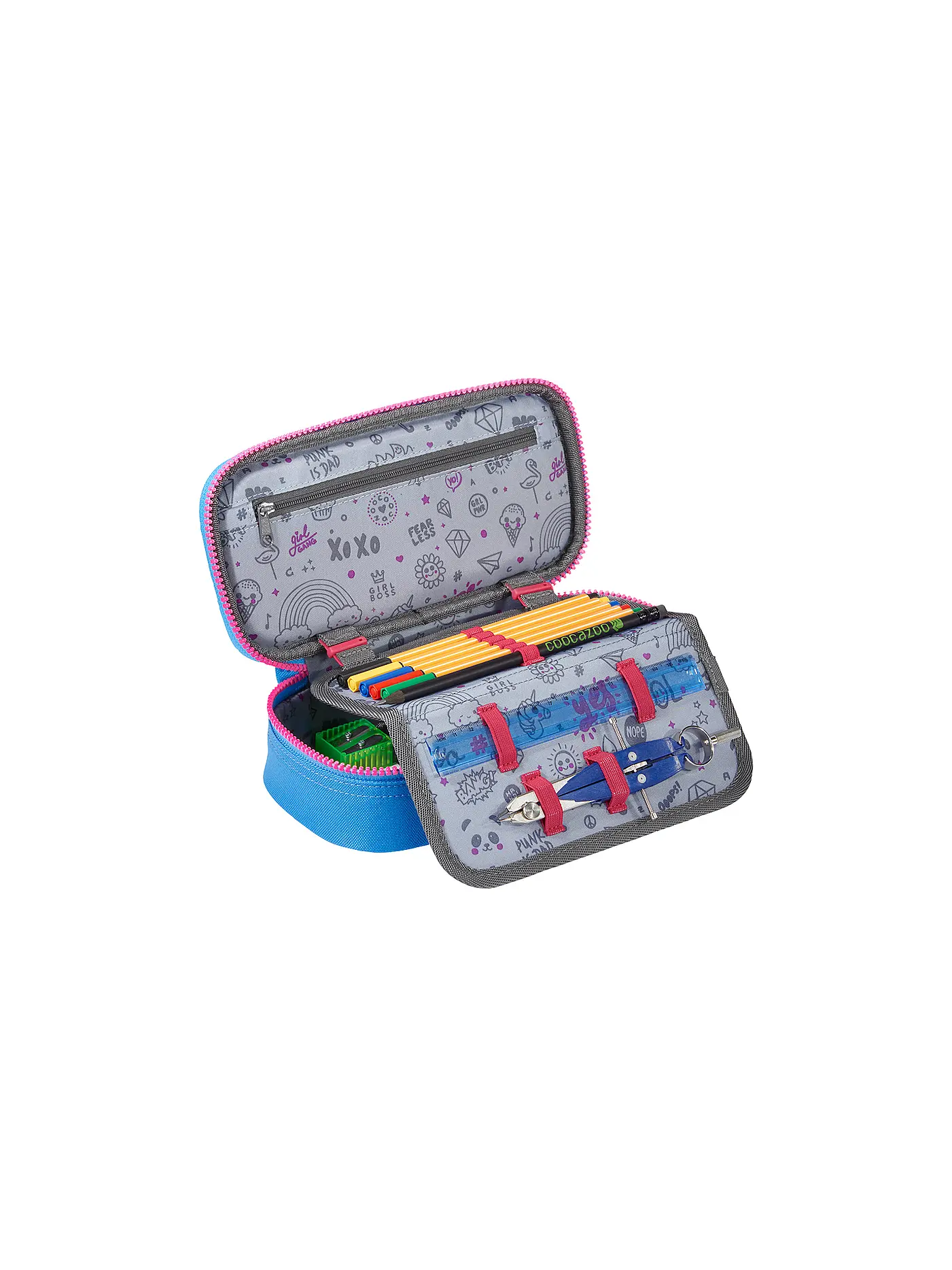 COOCAZOO | Schlamperetui "Pencil Denzel - Mesh Flash" Neonpink | 